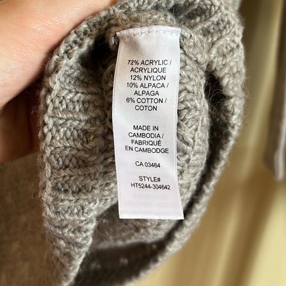 Ricki’s women’s sweater Alpaca blend soft Cowl neck knit sweater size Small grey - Picture 5 of 6